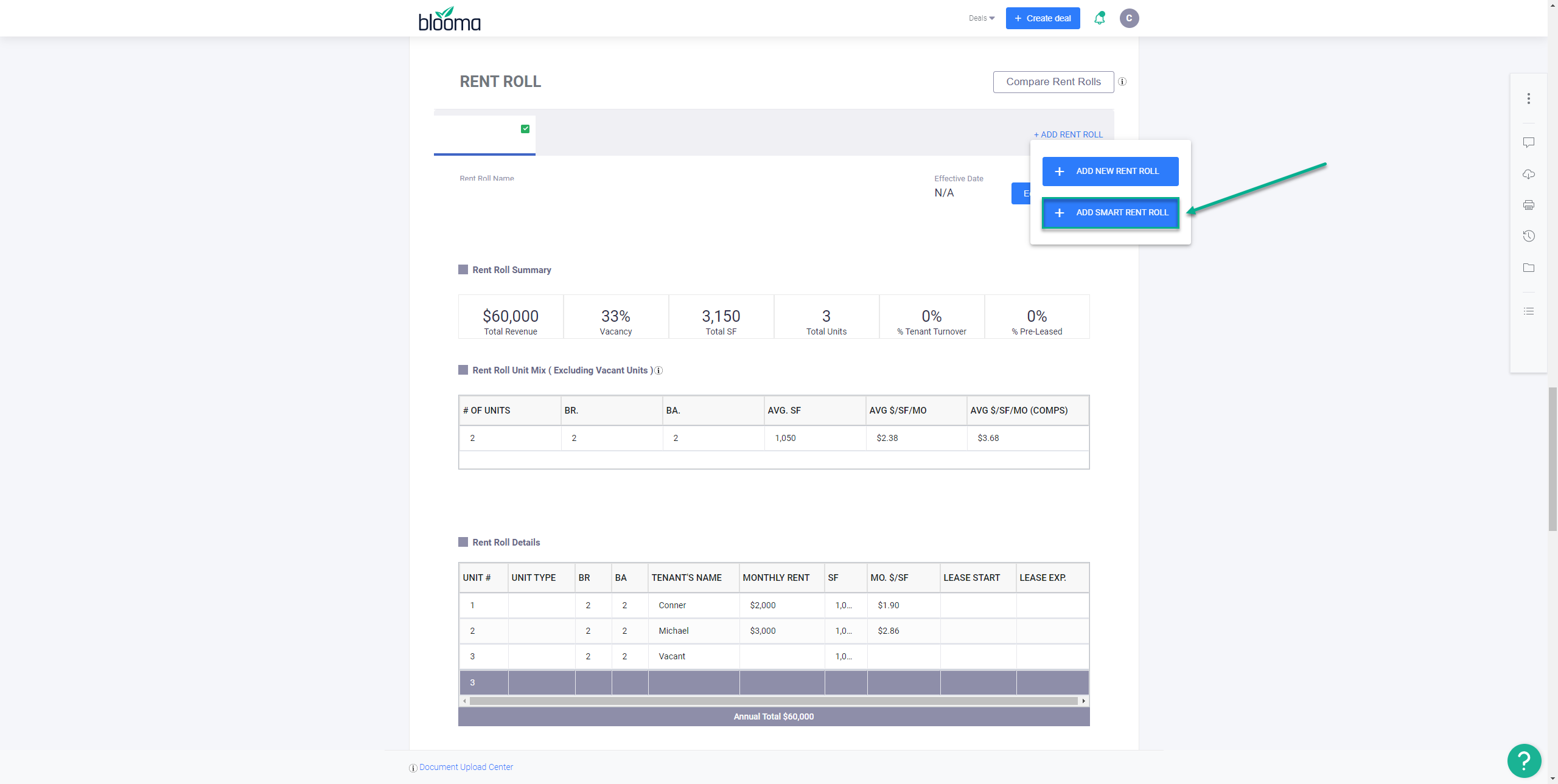 Smart Rent Roll – Blooma.ai